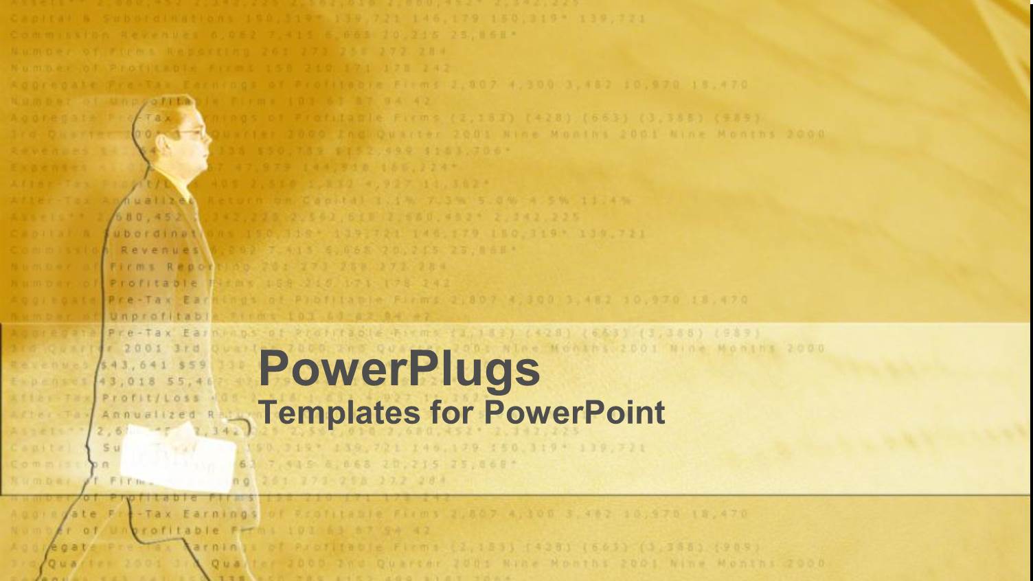 Business Man Walking with Briefcase in Hand Blurred on Financial Document