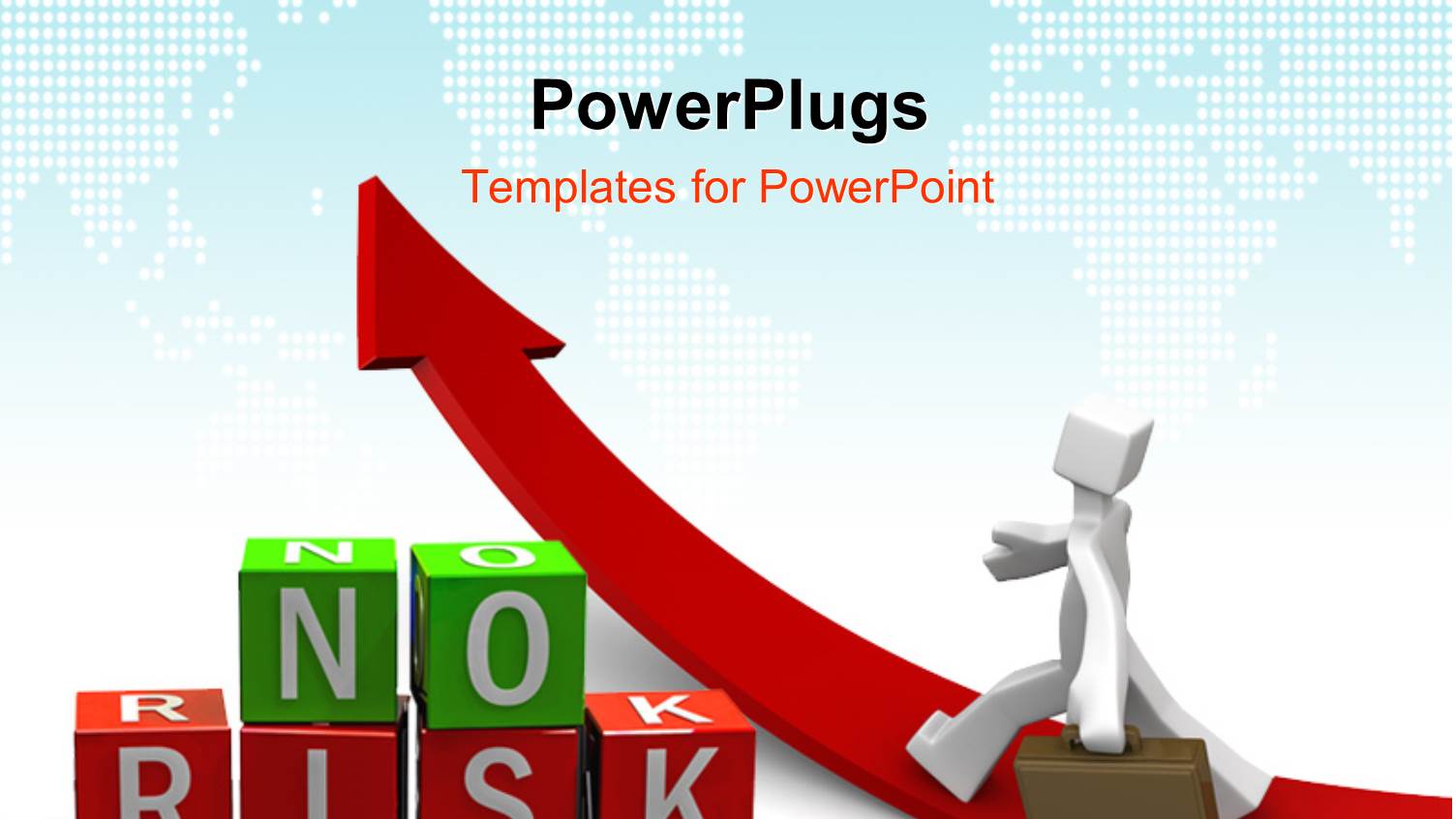 Business Man Walking on Red Arrow Takes Path of no RISK