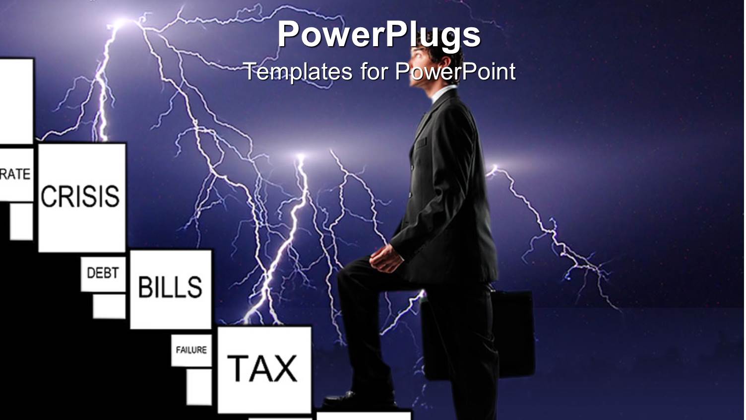 a Business Man Walking Up a Flight of Stairs