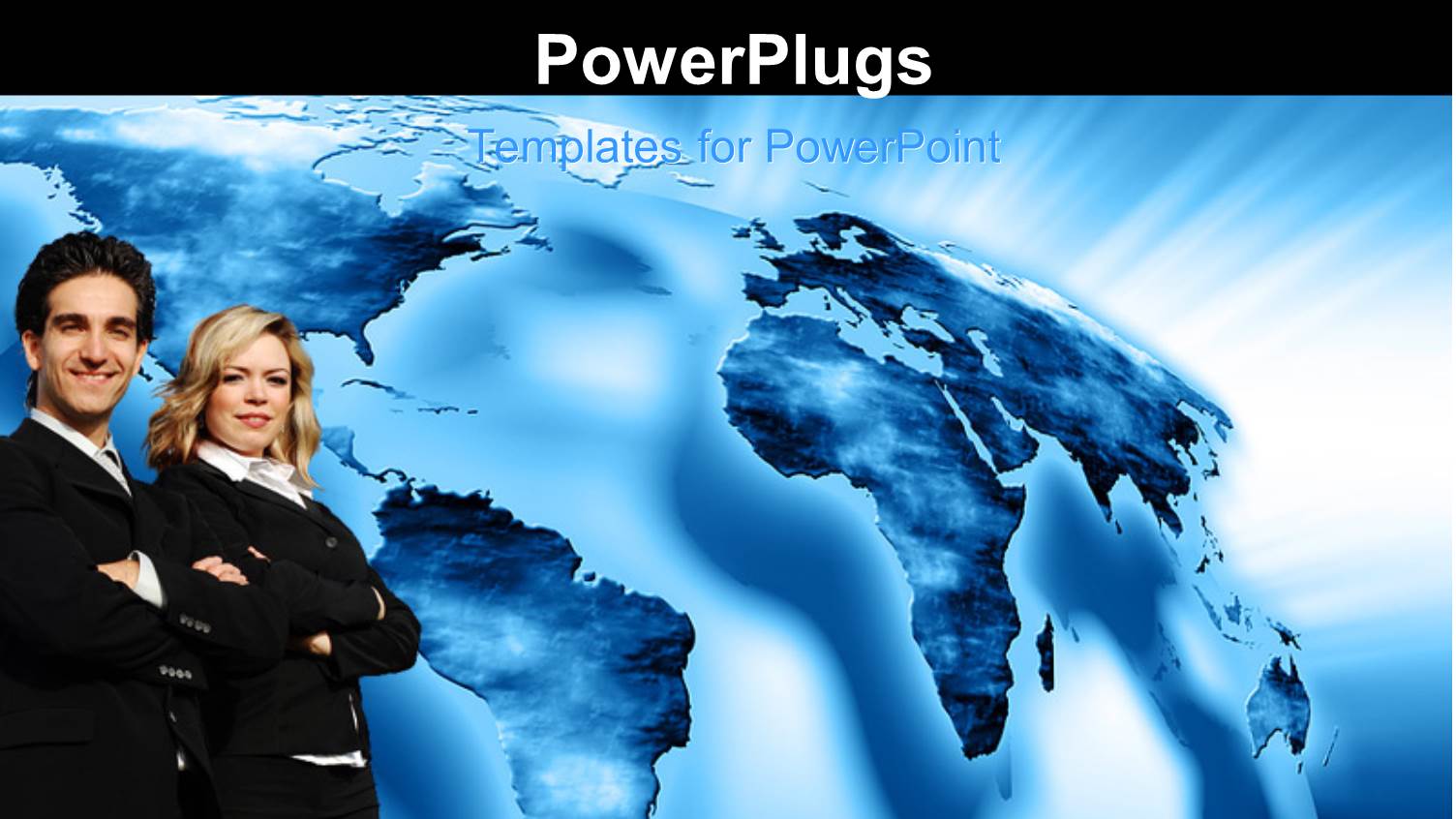 Business Men with Glowing Earth Globe 