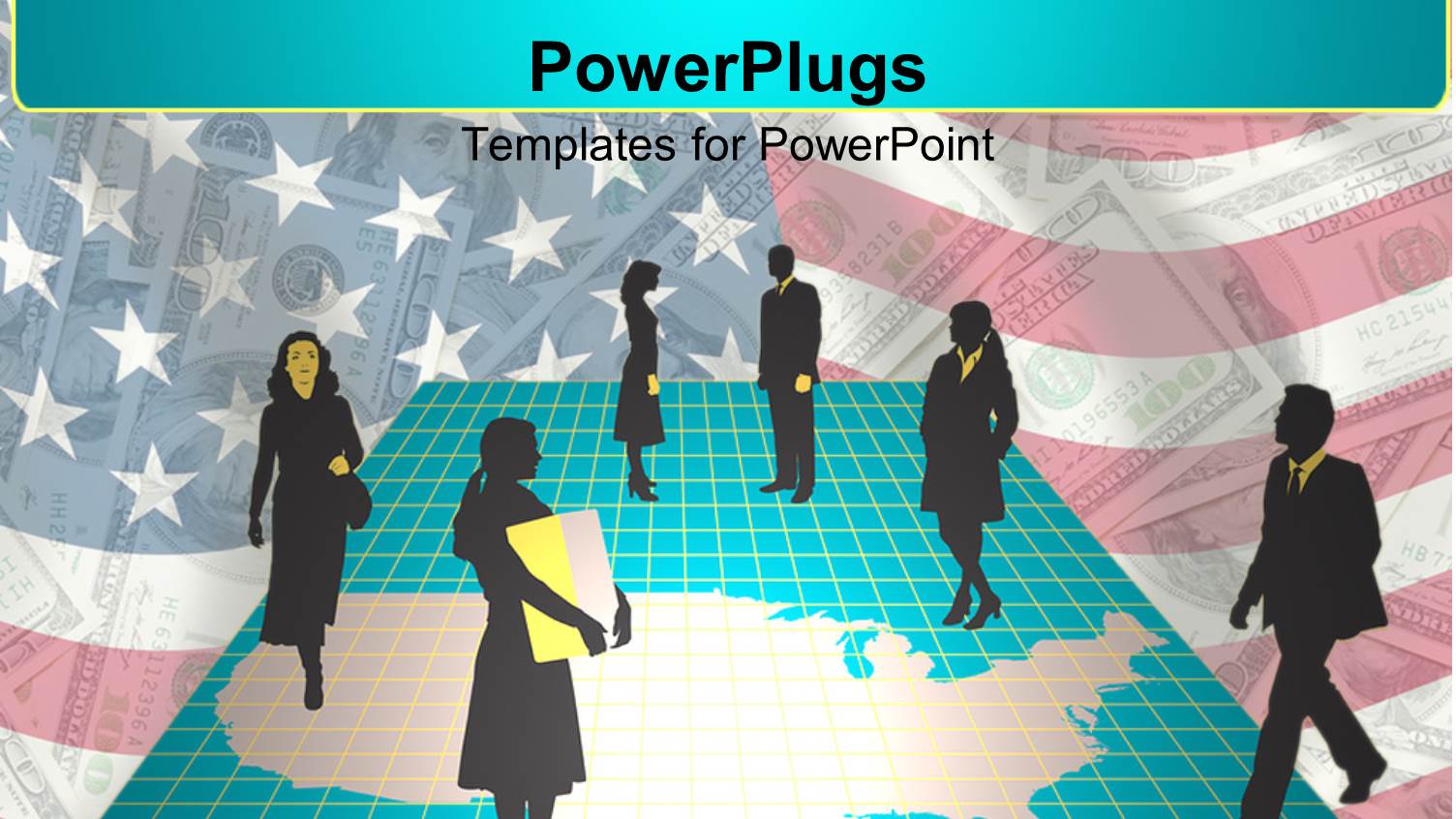 Business Men and Women Walking on USA Map