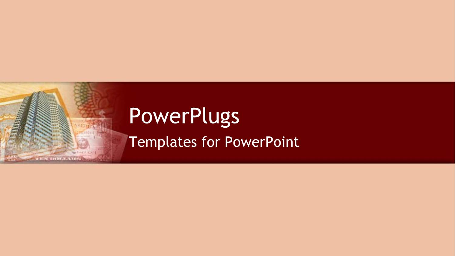 Business Office Skyscraper on Money Bills, Currency on Salmon Red Background