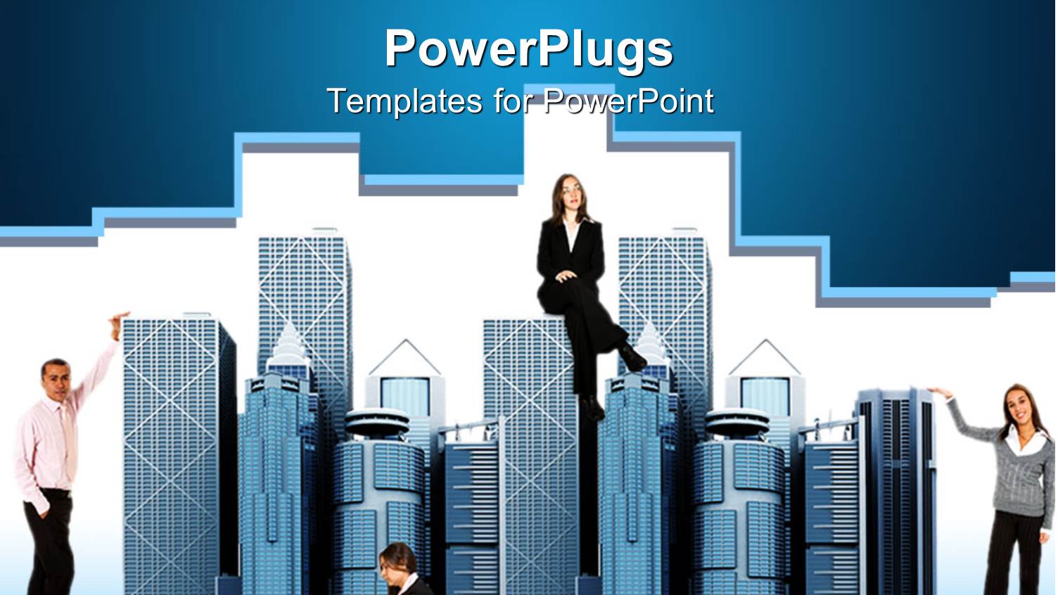 Business People Around Office Buildings, Woman Man Business Suits Office Buildings