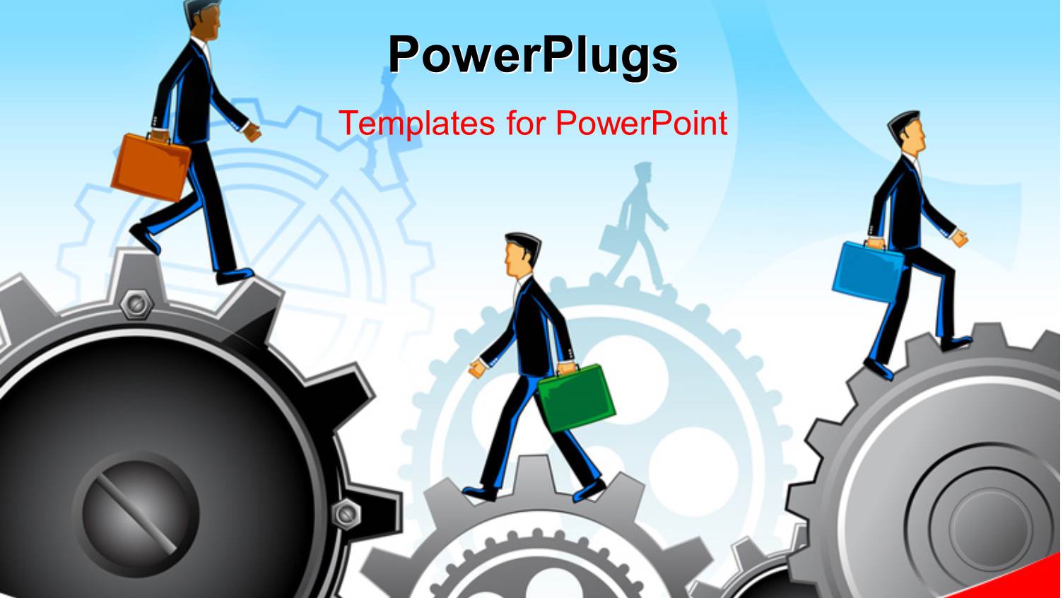 Business People Carrying Briefcases Walking across Gears