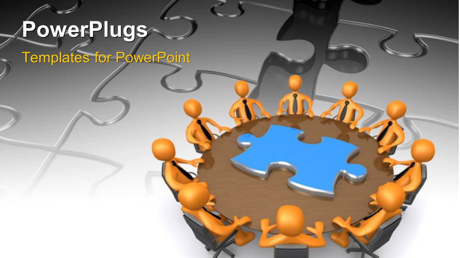 Business People Finding Solution Around the Round Table with Jigsaw