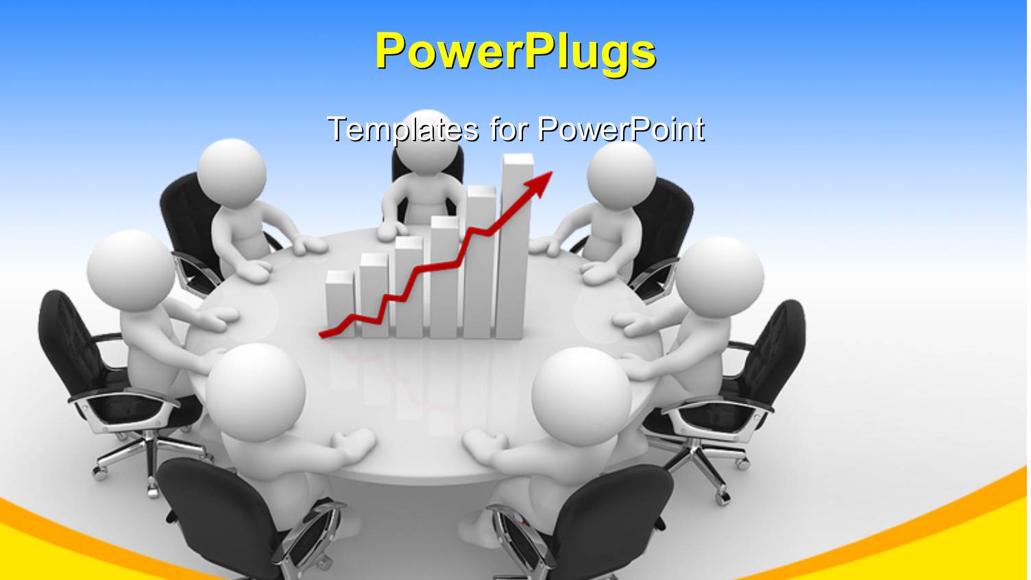 Business People Having Round Table Meeting with Financial Chart