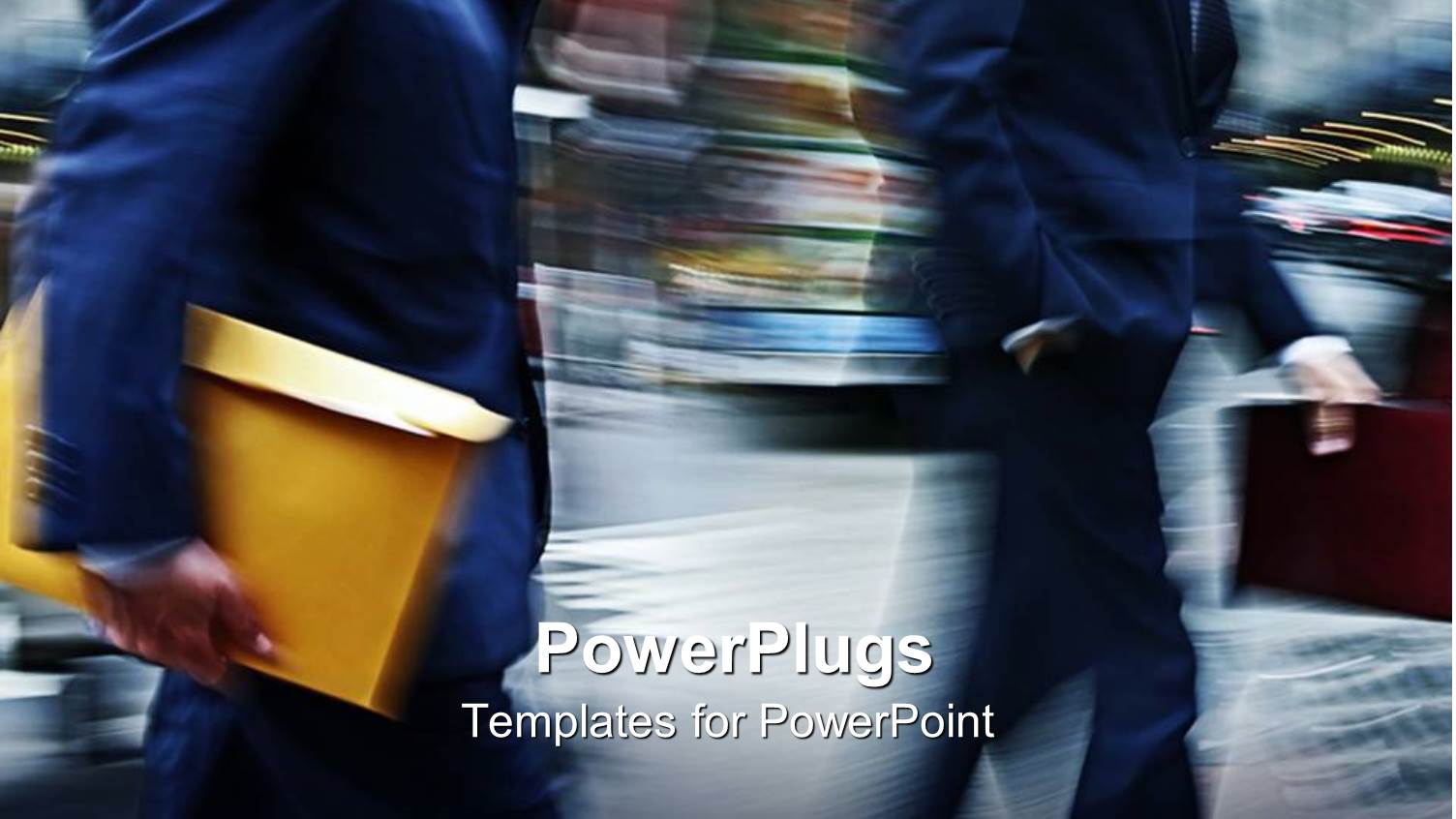 Business People with Manila Envelopes Against Motion Blur Background