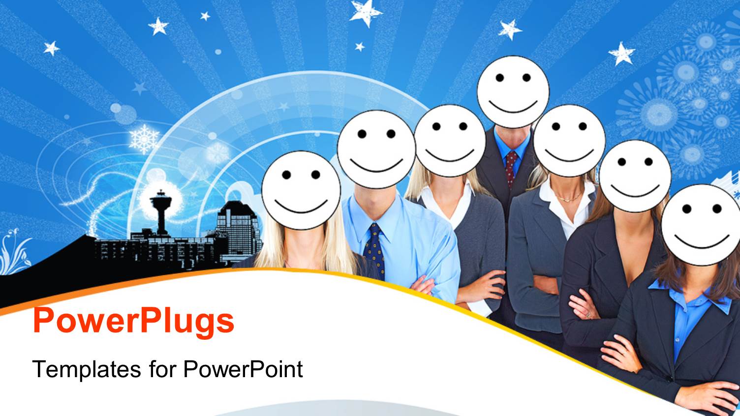 Business People with White Smiley Faces