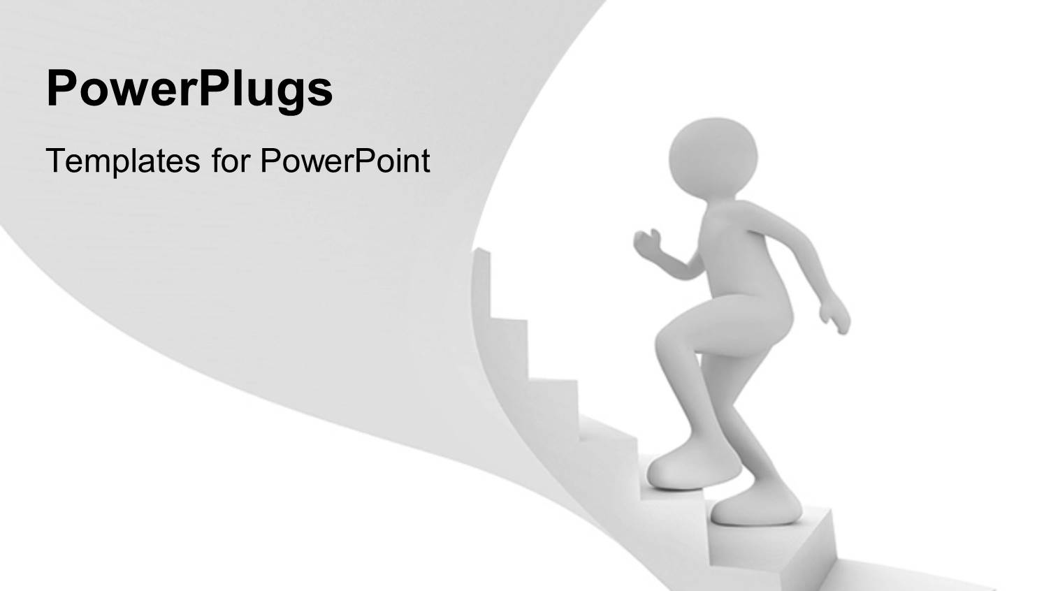 Business Person Walks Up Stairs Towards Success with White Color