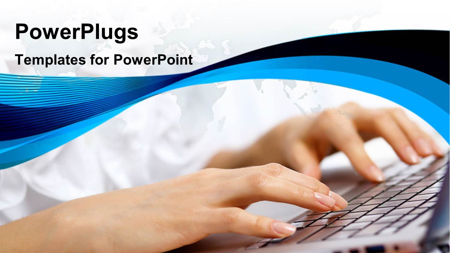 Business Person Working on Computer Against Technology Background with Blue Curves