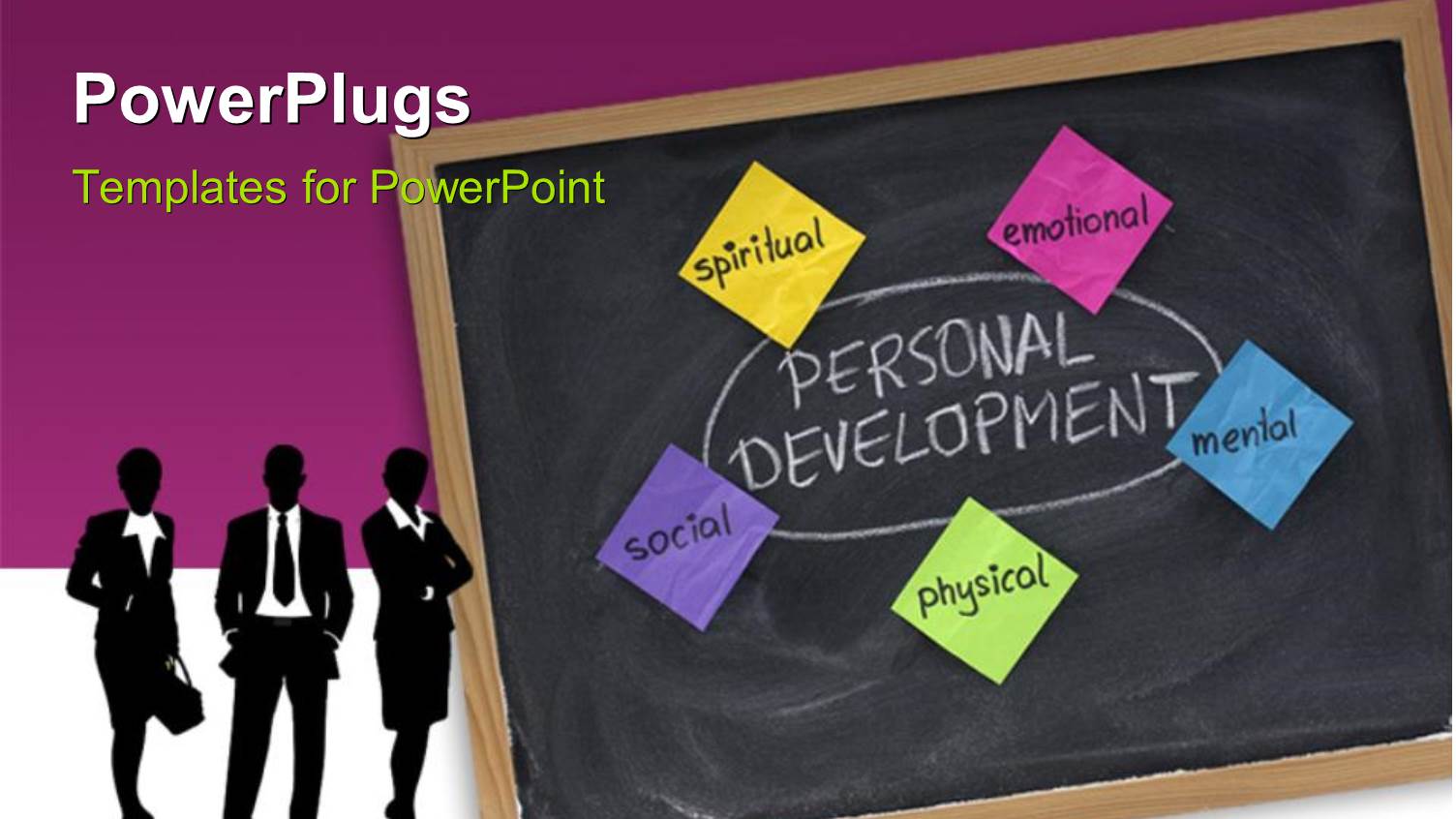 Business Silhouettes with Dimensions of Personal Development - Spiritual, Emotional, Mental, Physical, Social with