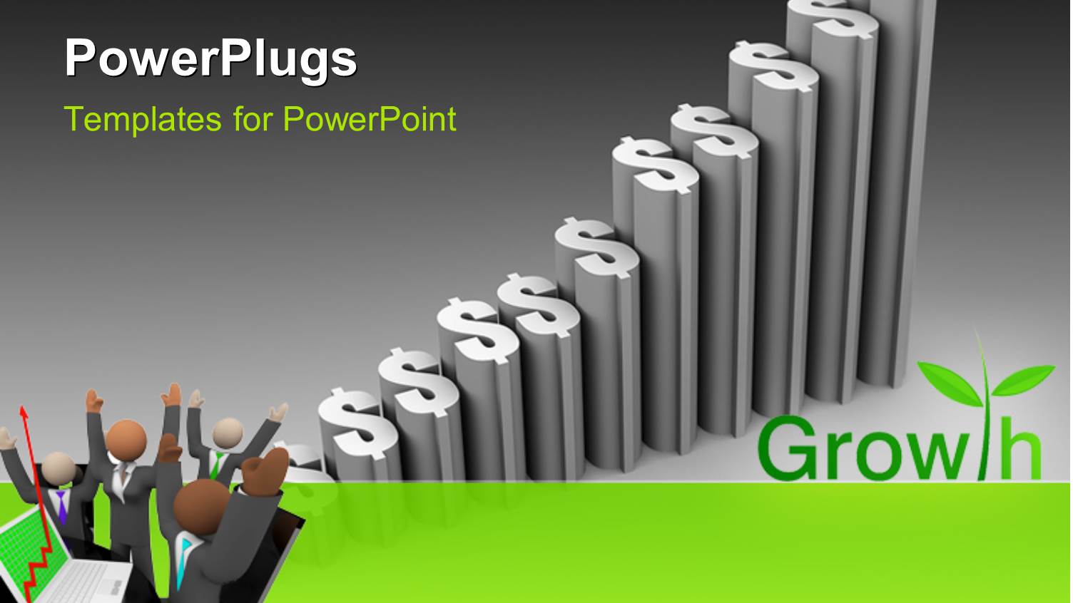 Business Team Celebrating Financial Success with Dollar Sign as Chart