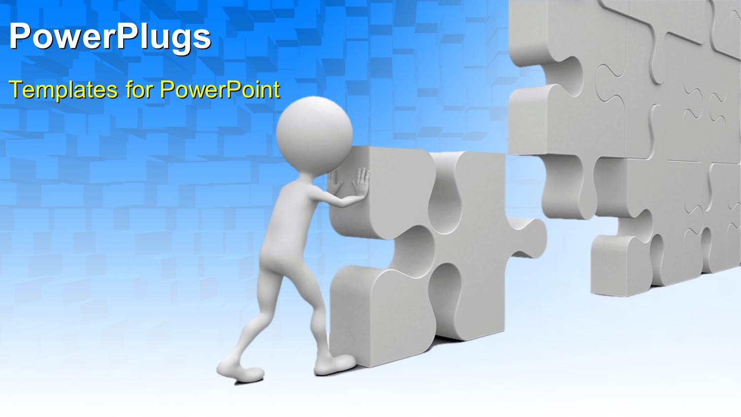 a White 3D Character Solving a large Puzzle Piece