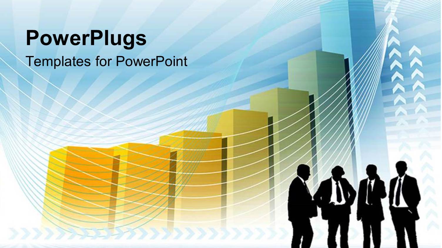 Business Theme with Four Men Representing Teamwork with large Chart in the Background