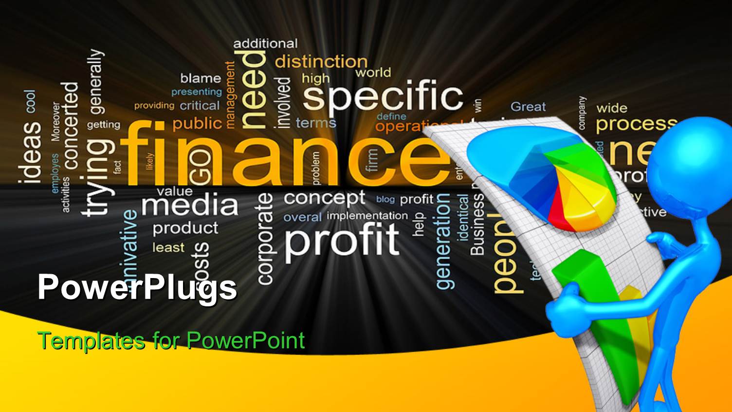 Business Theme with a Man Looking at Financial Grpahs Along with Keywords