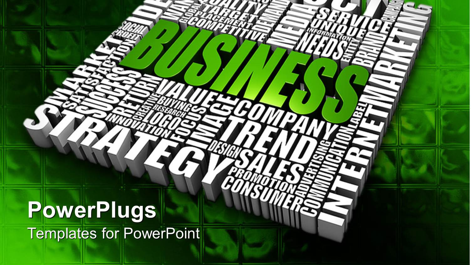 Business Theme with Product, Service, Strategy, Value, Company and other Words in Block