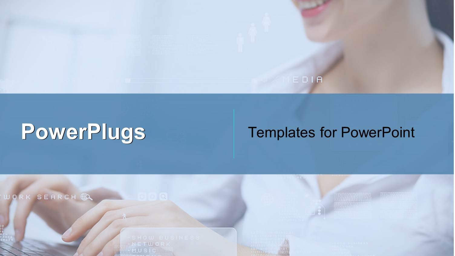 Business Woman Working on Computer Against Technology Background