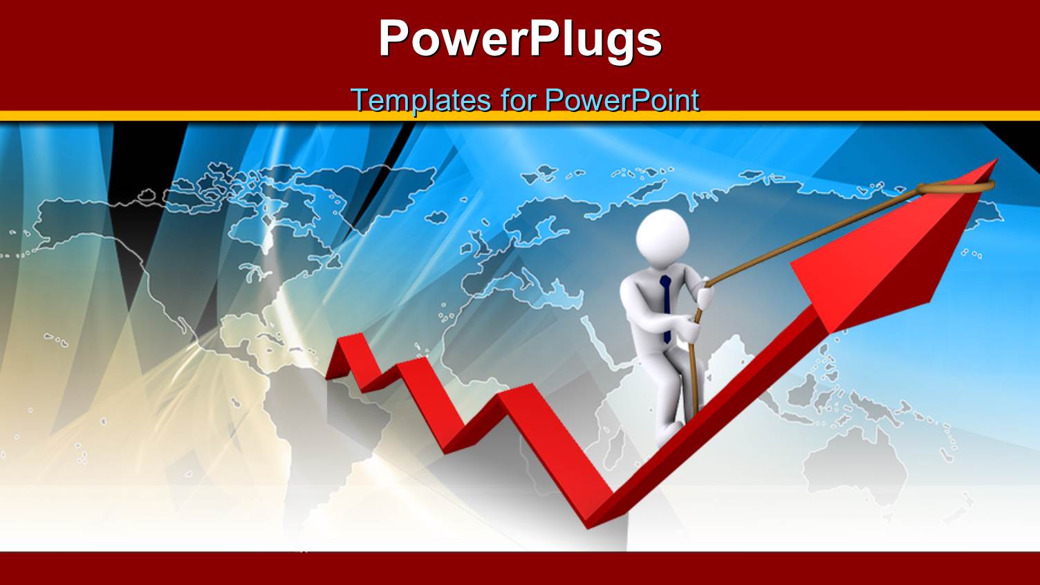 a White Colored 3D Character Standing on a Red Arrow