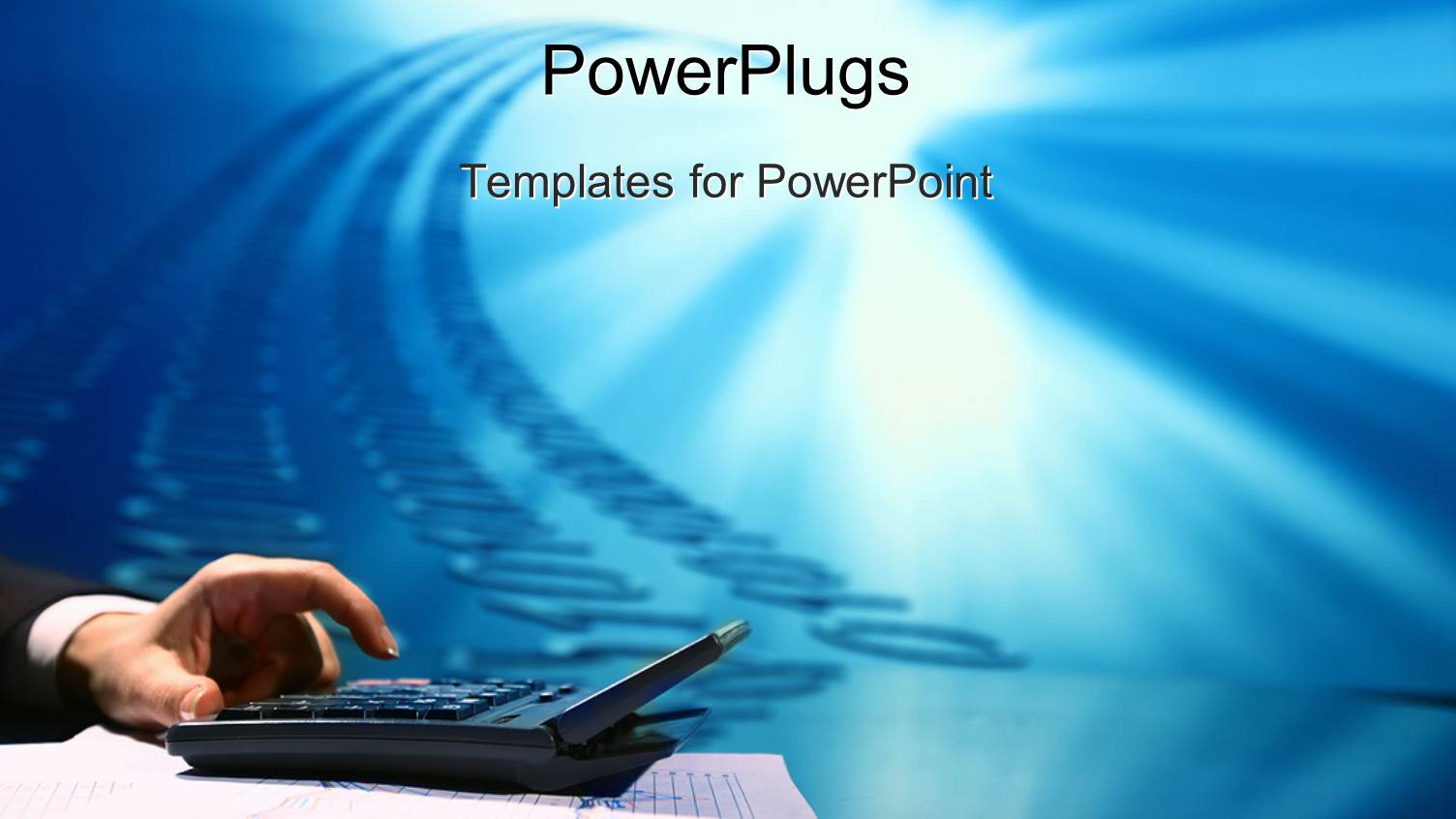 a Bluish Background with a Calculator