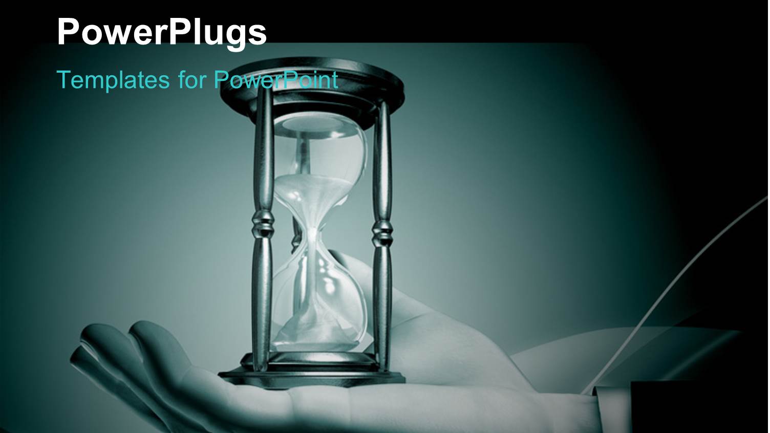 Businessman Holding an Hourglass in his Open Hand in Dutone Effect