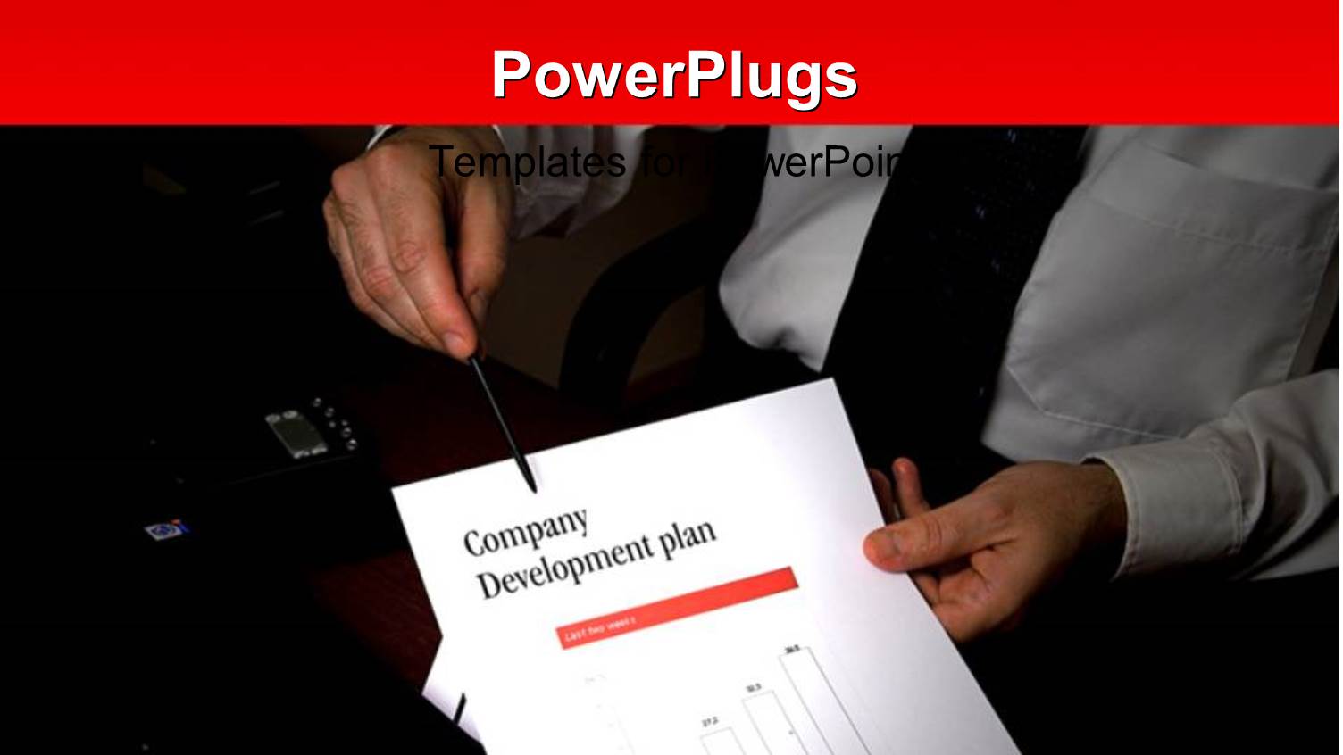 Businessman in Office Holds Document with Company Development Plan in Hand