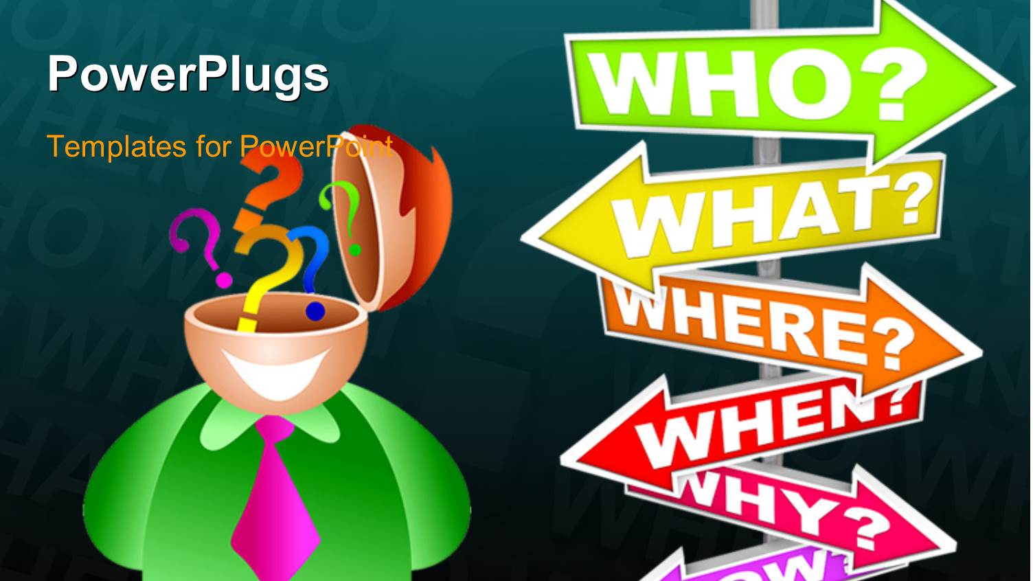 Businessman with Questions on his Mind and Different Questions Sign Post and Black Color