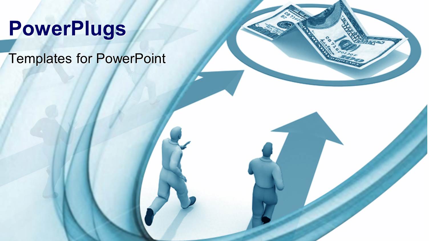 Businessman Running and Competing for Money with White Color