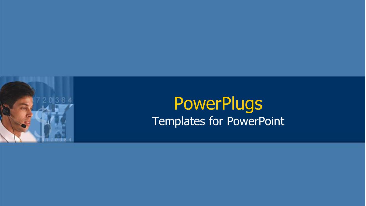 a Call Operator with a Bluish Background and Place for Text