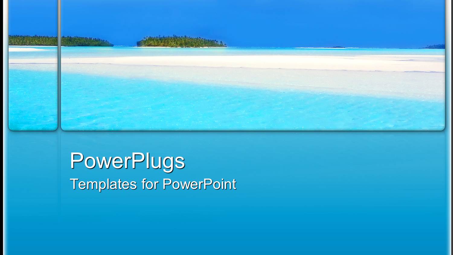 a Calm Blue Sea Landscape on a Blue Background