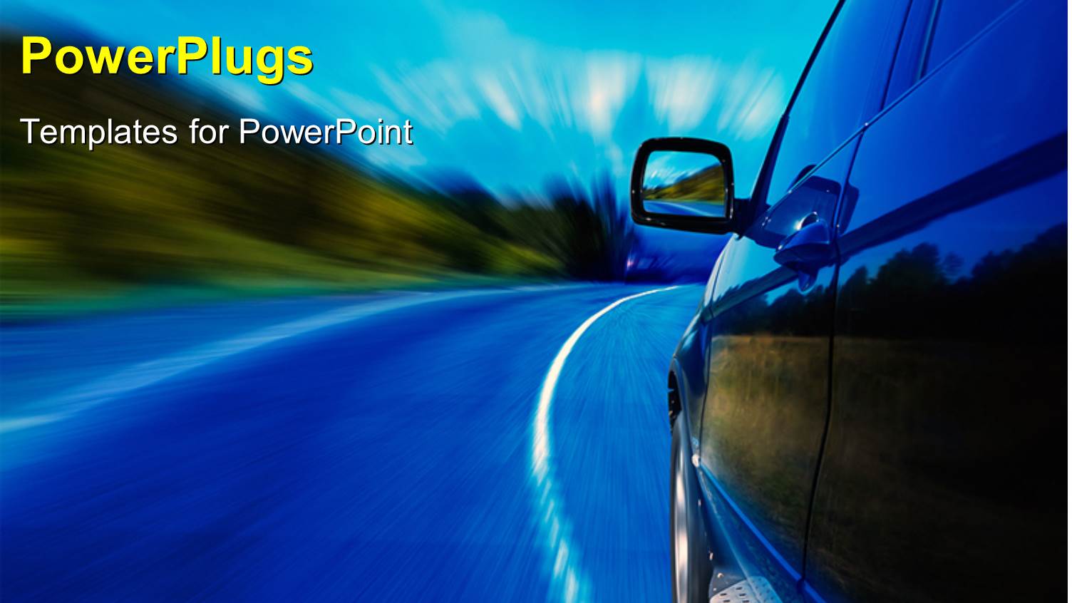 a Car with a Road and Bluish Background