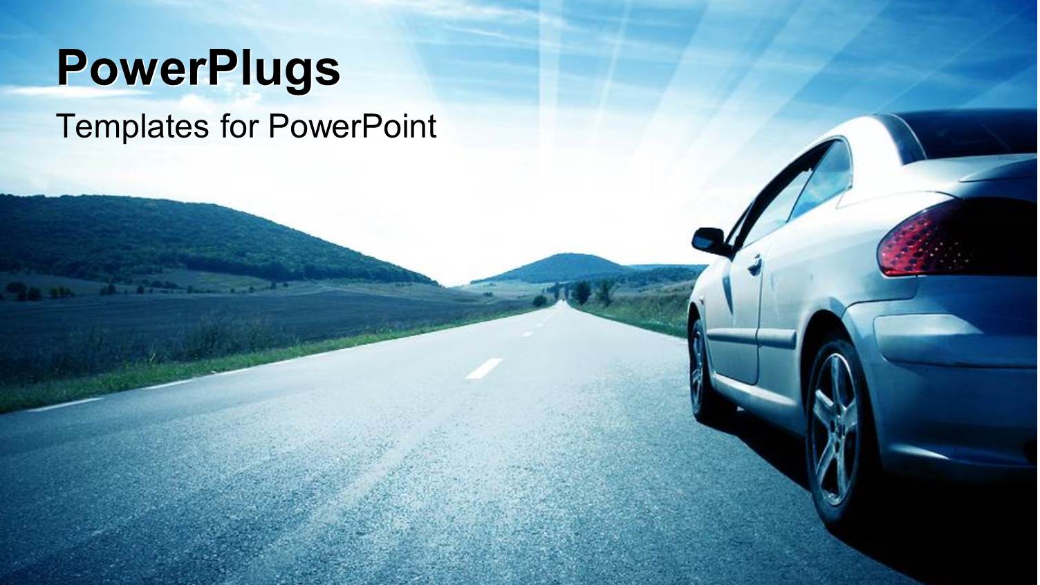 a Car on the Road with Clouds in the Background