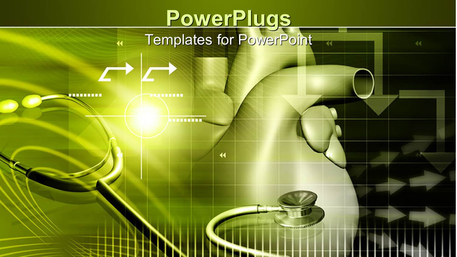Cardiology with Heart, Stethoscope, Arrows, Medicine