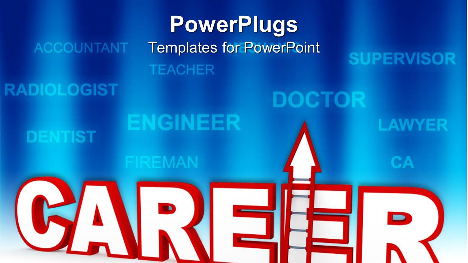 Career Ladder Metaphor with Job Names on Blue Background
