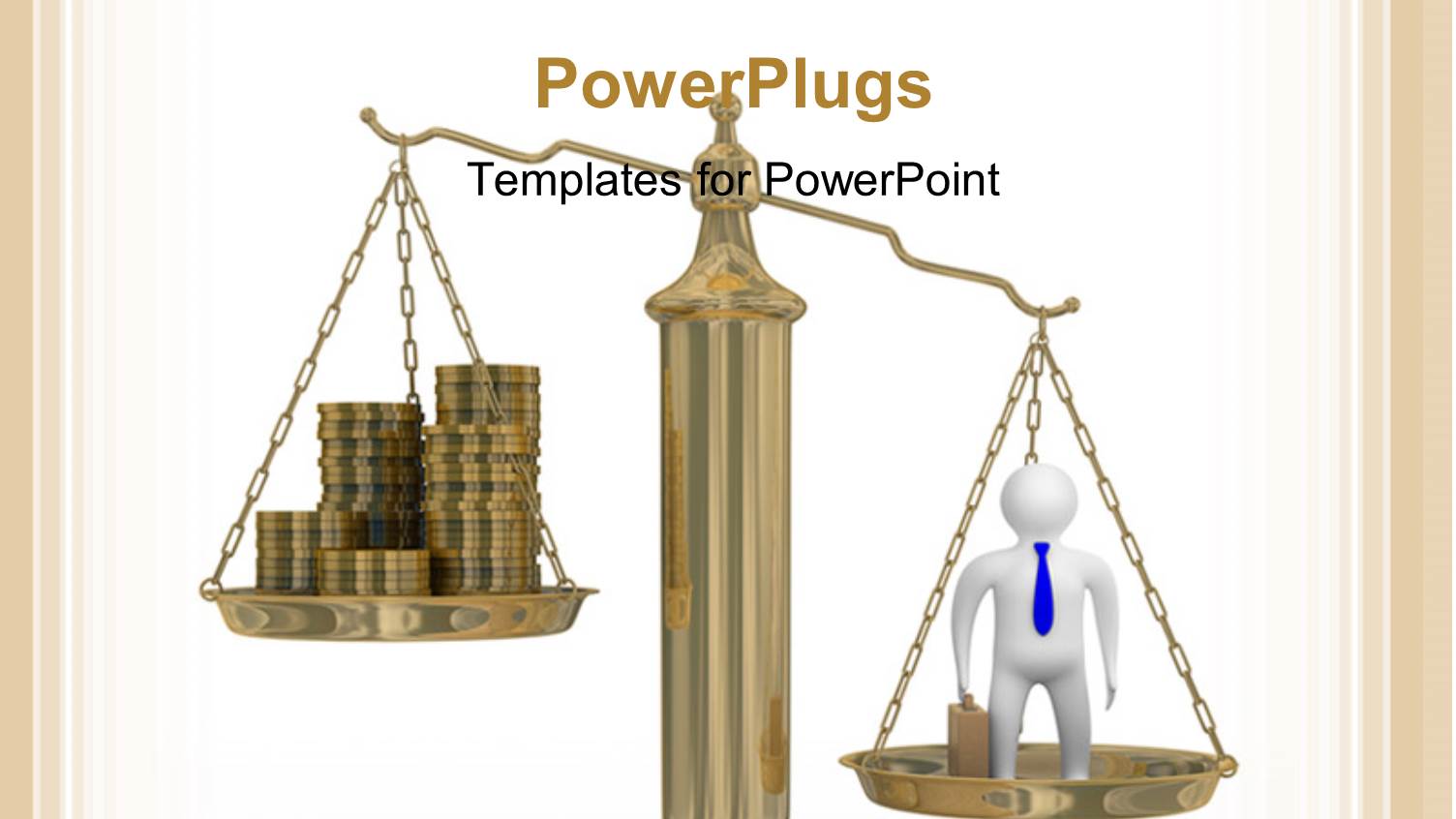 Cashes and 3D Businessman on Weights with Colored Strips