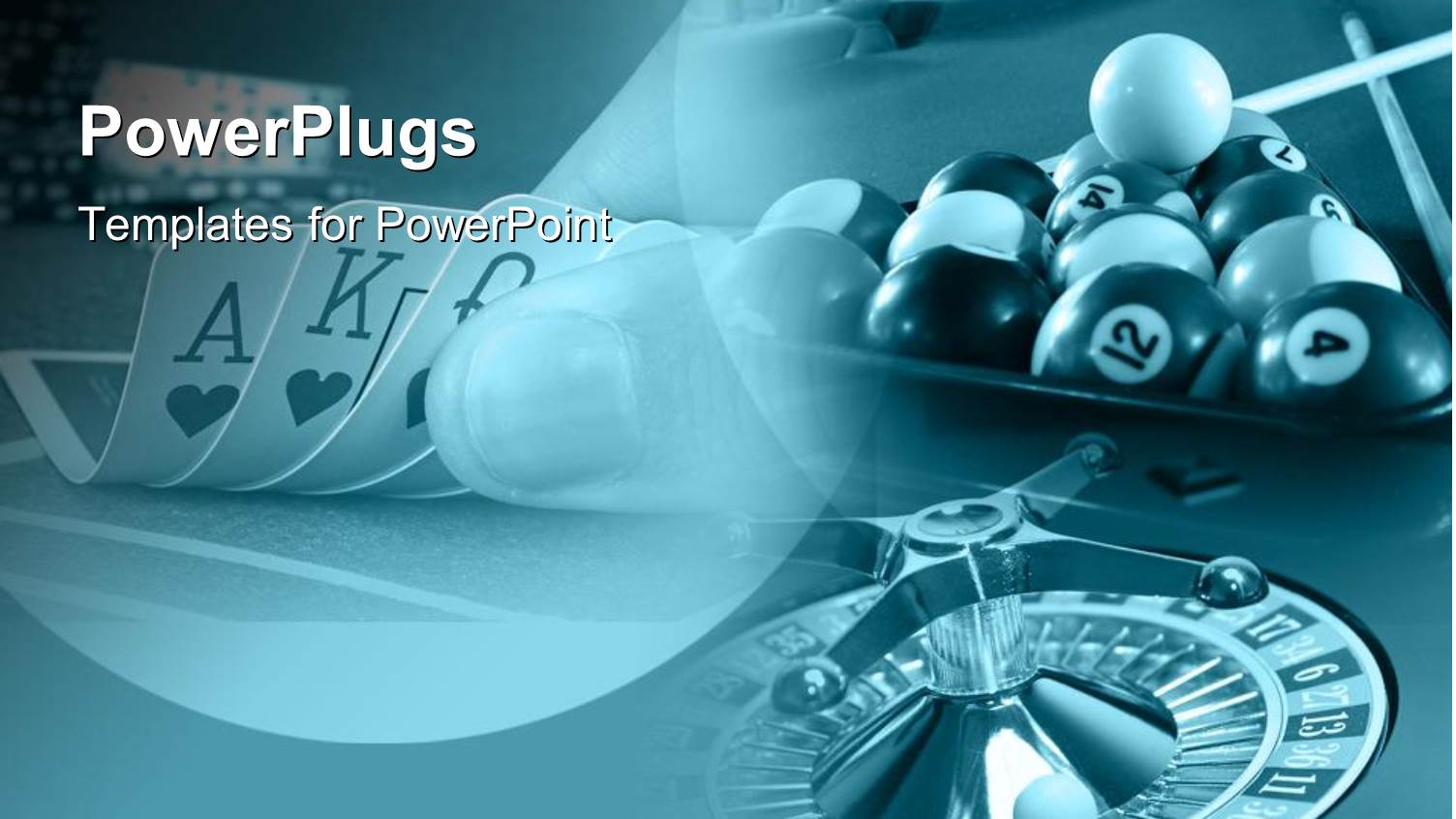 Casino Collage with Poker Cards, Pool Table and Snookers