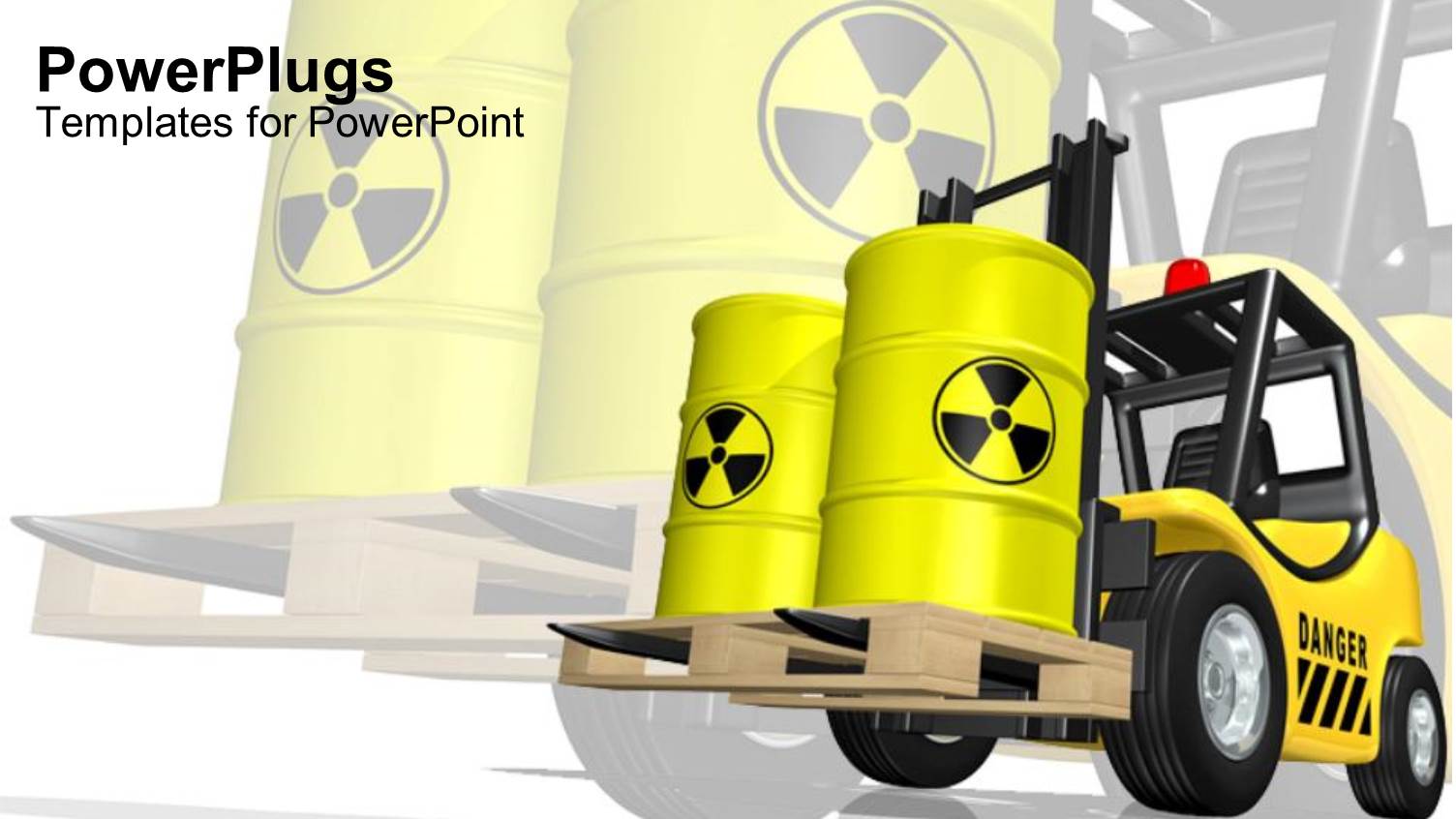 Caution Hazards  Truck Lift with Yellow Hazard Containers  Danger Zone