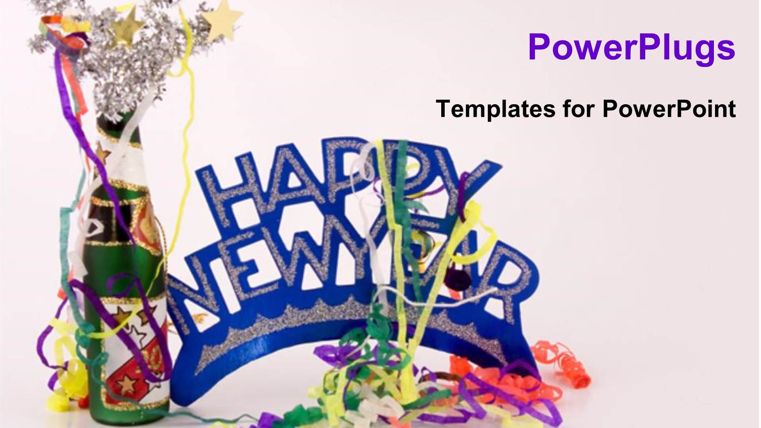 Celebration Happy New Year Party Decorations Fun on White Background
