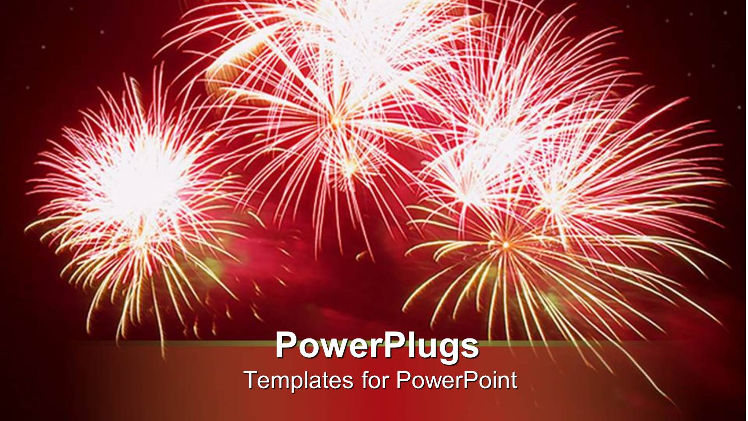 Celebratory Red Fireworks in Night Sky