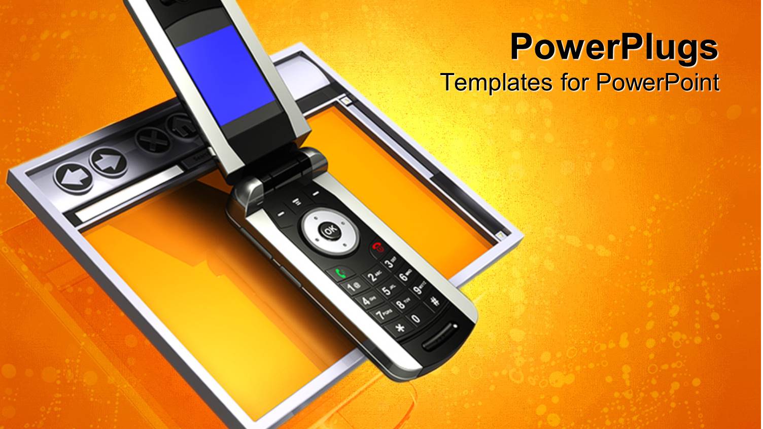 a Cellphone with a Digital Yellowish Background