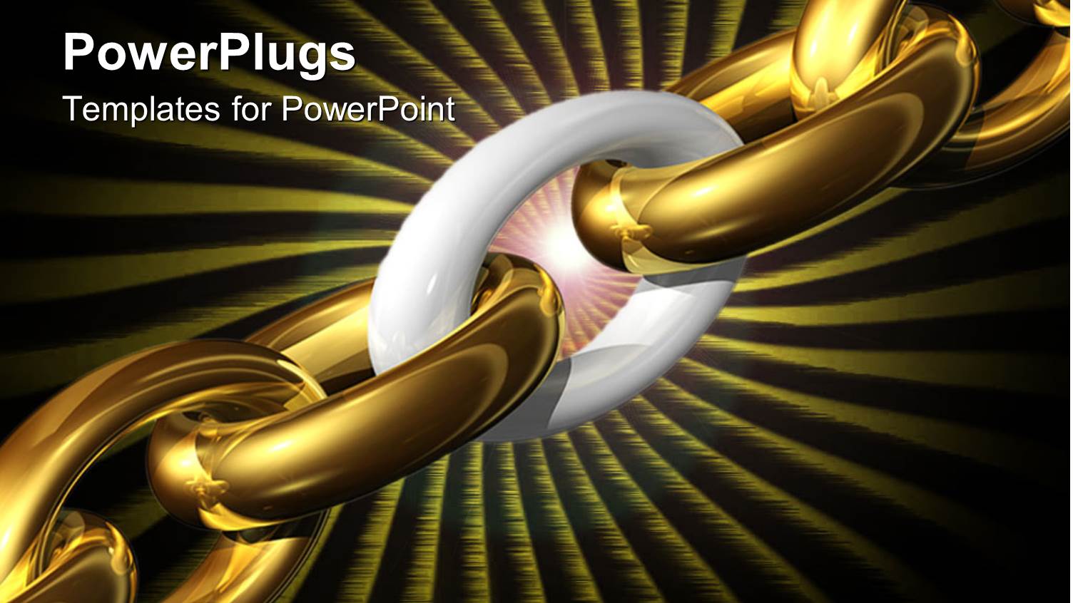 Chain Formed from Gold Plaited Pieces with One White Piece Signifying Weak Link