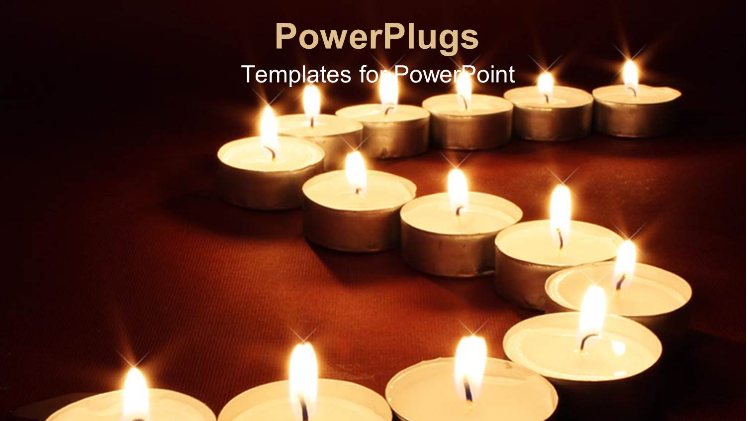 Chain of Lit Votive Candles with Flames, Spa, Religion, Memorial