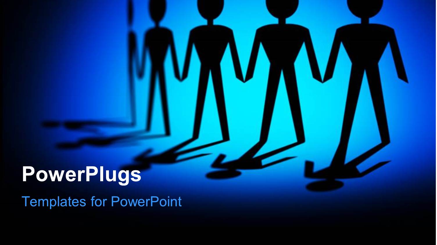 a Chain of a Team of Paper Cut Characters on a Blue Background