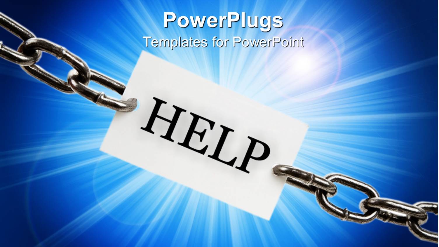 a Chain with the Word Help and Bluish Background