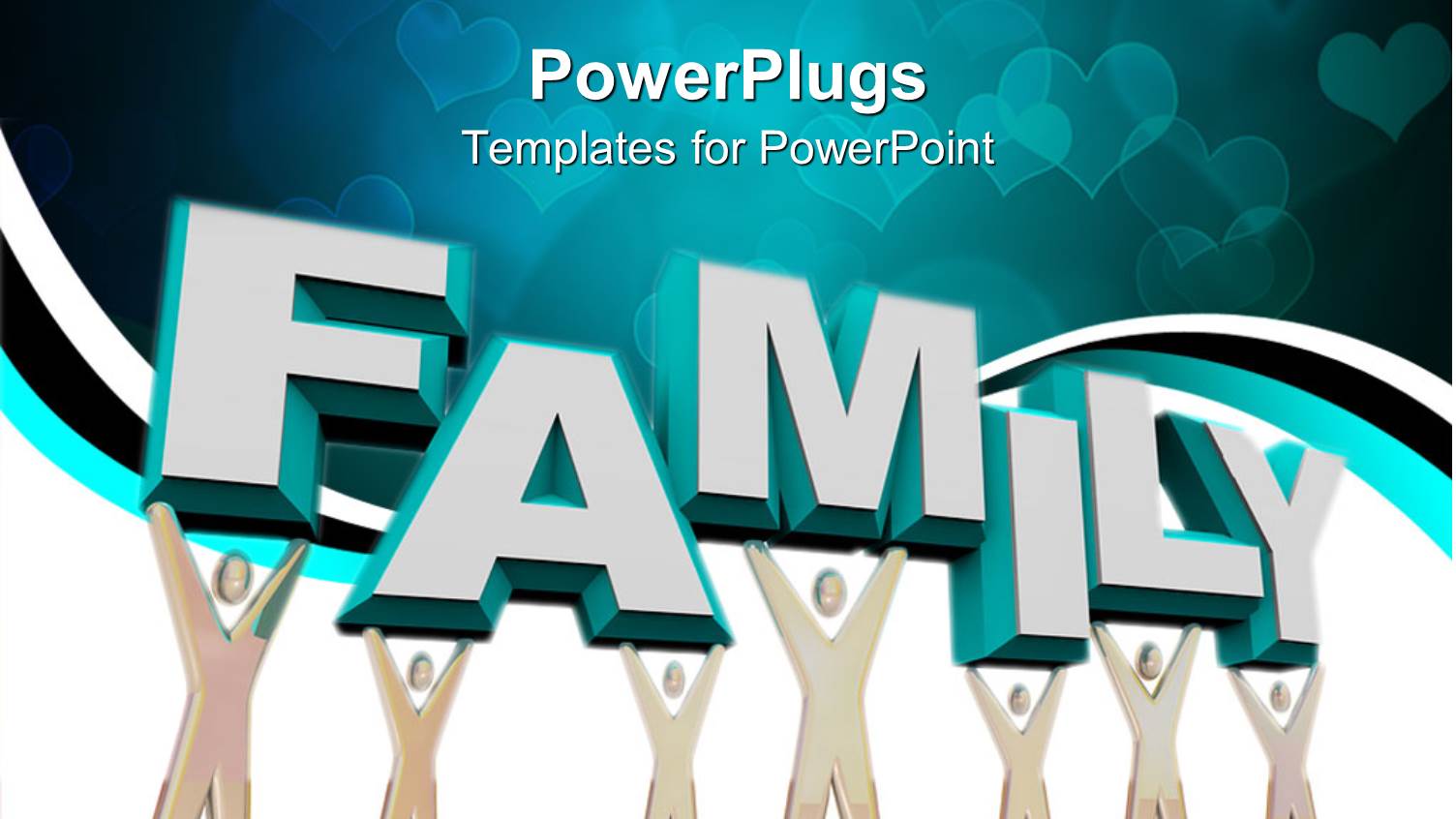 some Characters Holding Up a 3D Text that Spells Out the Word 