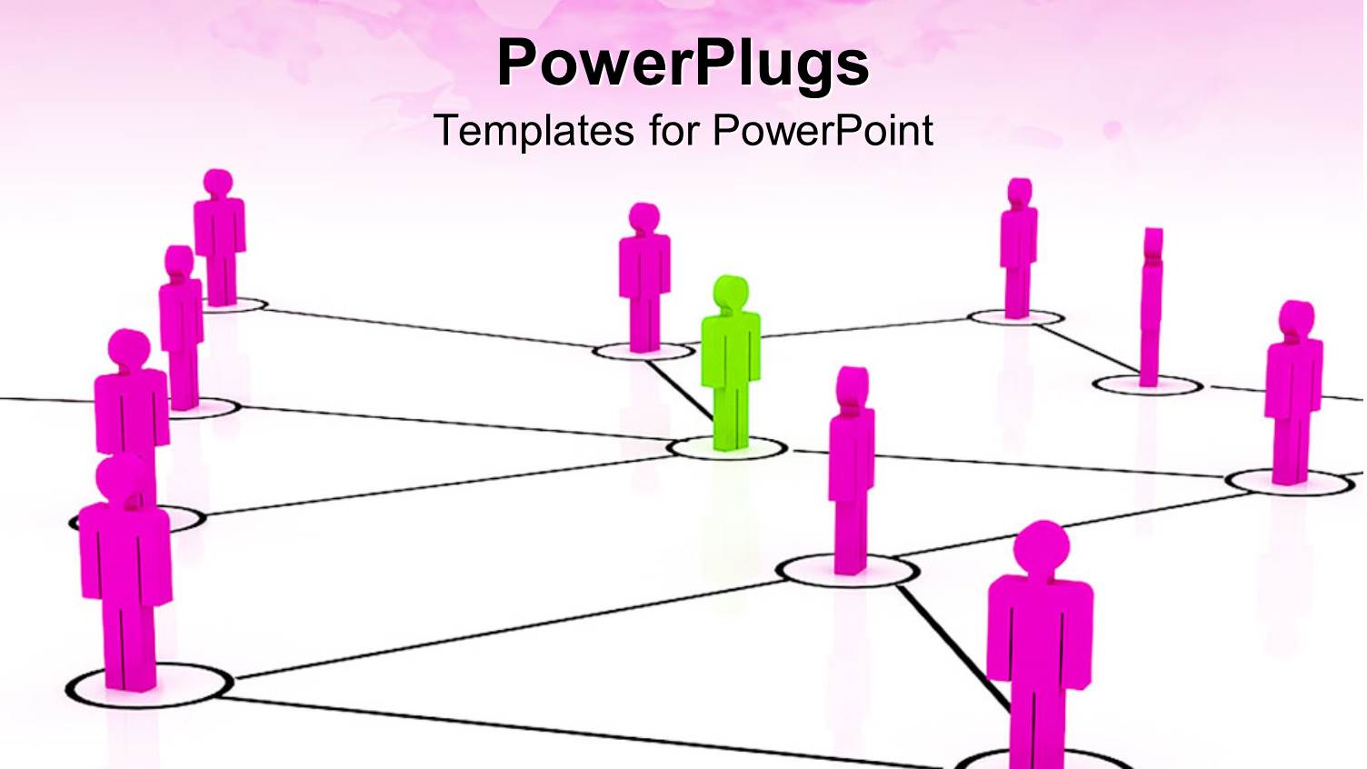 Chart of Figures with Purple Pink Figures and a Green Figure Depicting the Concept of Leadership or Teamwork
