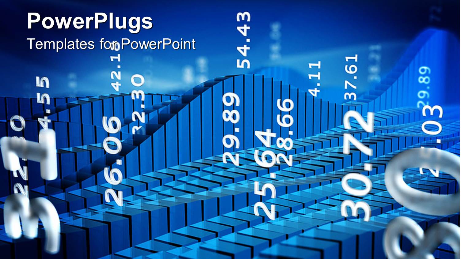 Chart of Stock Market with Abstract Numbers on Blue Background