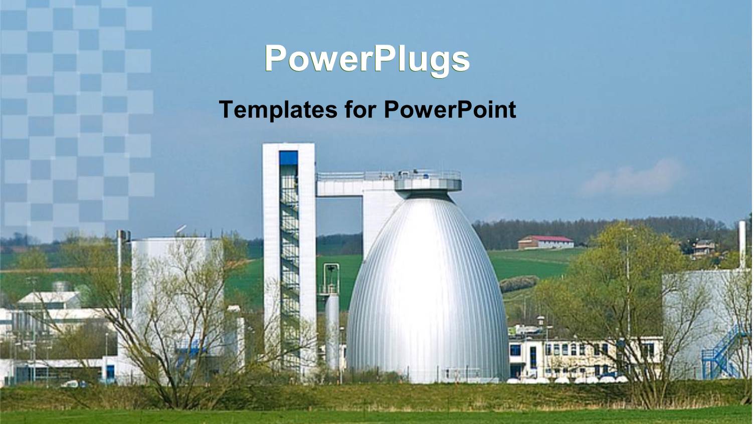 a Chemical Factory with Clear Sky in the Background