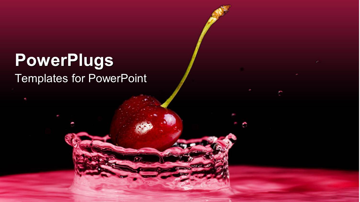 Cherry Falling into Water Creating Water Splash on Cherry and Black Background