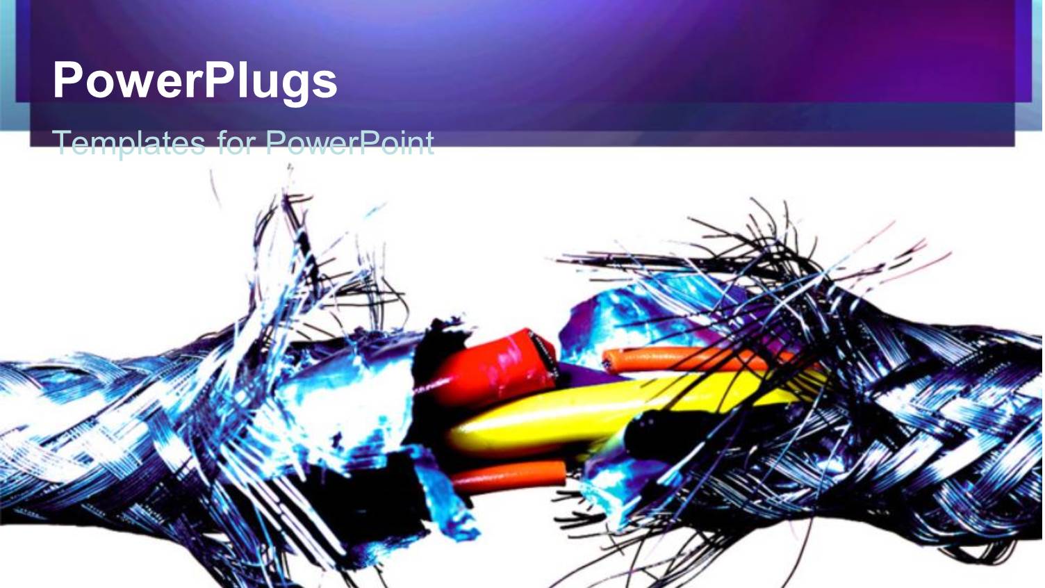 Chewed Cable Broken Cable Cord Blue Background