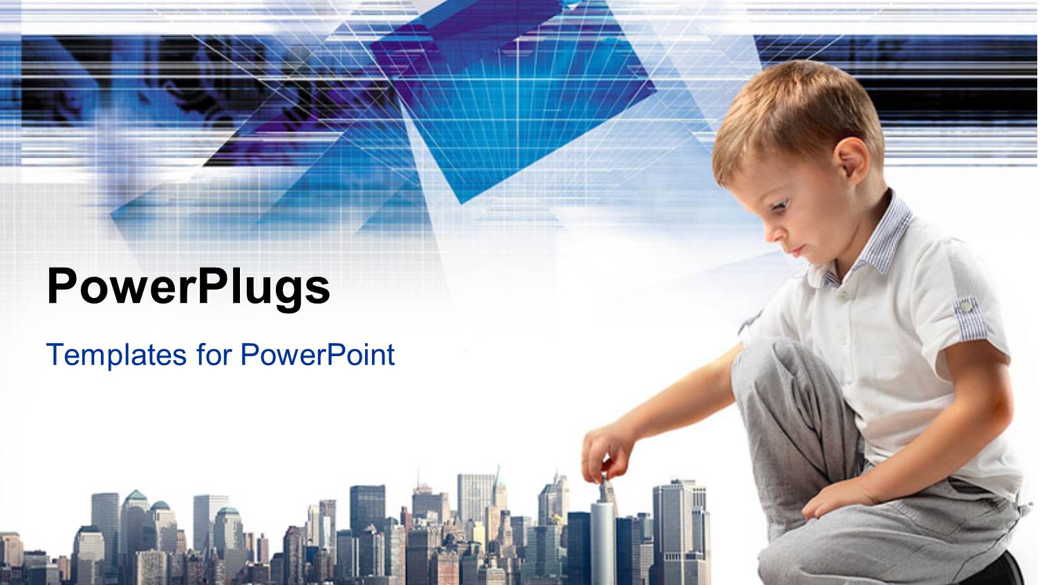 a Child with a Number of Sky Scrapers